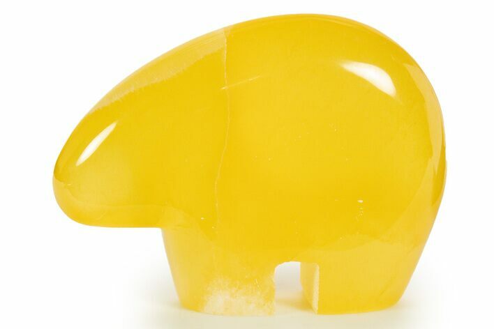 Polished Orange Honeycomb Calcite Bear - Utah #344817